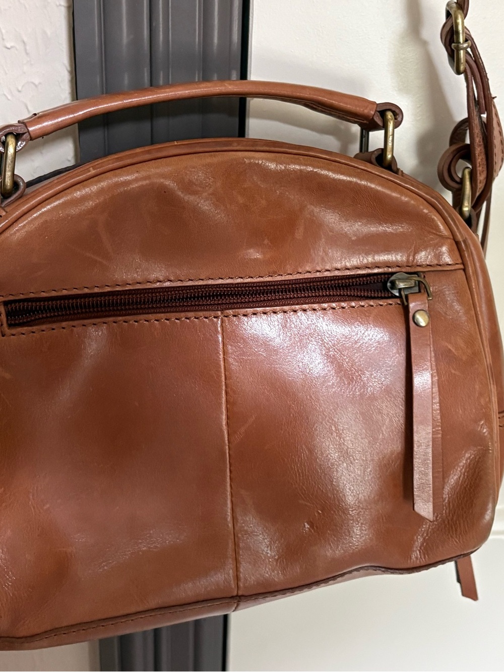 Born Brown Leather Crossbody Bag with Brass Hardware - Picture 5 of 6